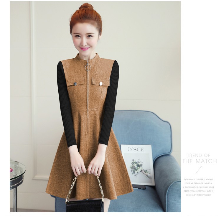 VÁY DẠ CỔ TRỤ KHÓA