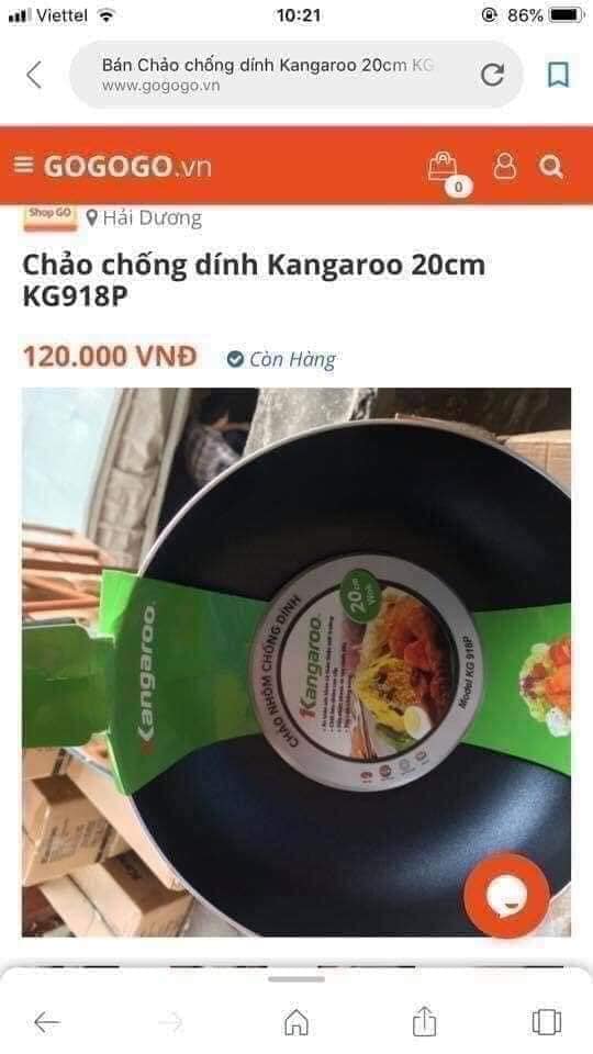 CHẢO SÂU LÒNG KANGAROO 20cm