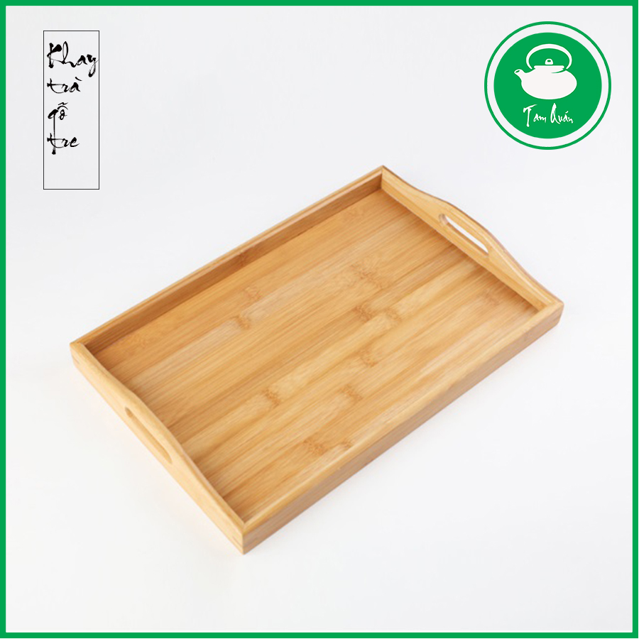 Khay trà gỗ tre tự nhiên 38cm x 25cm