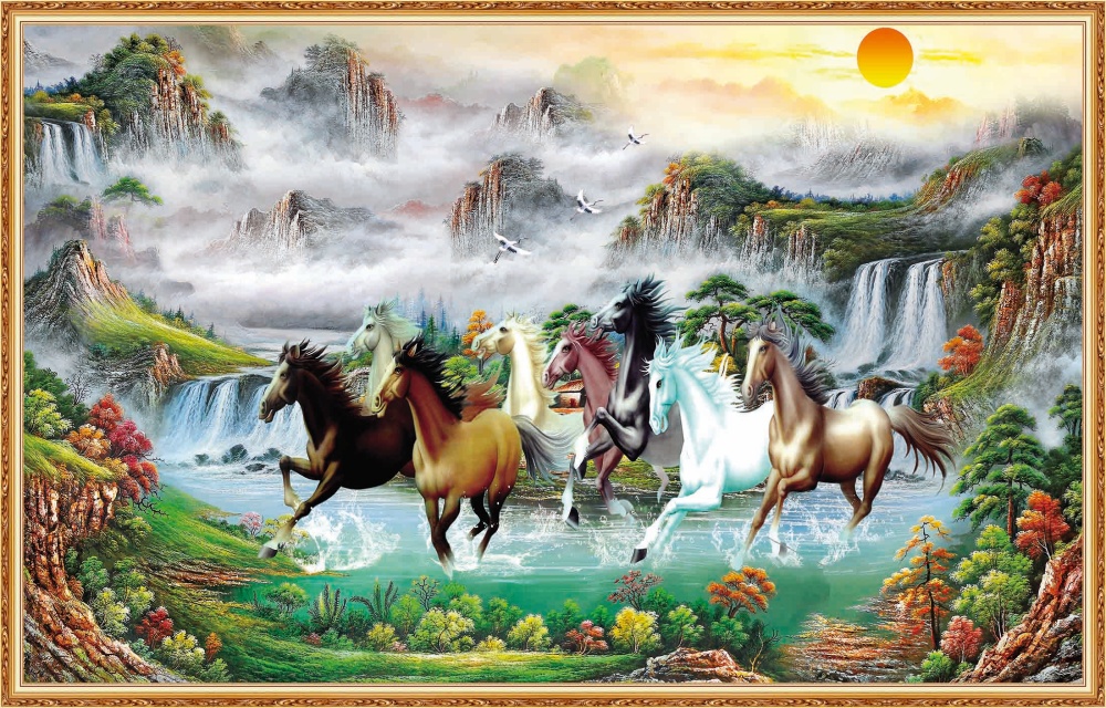 tranh dán tường 3d mã đáo thành công