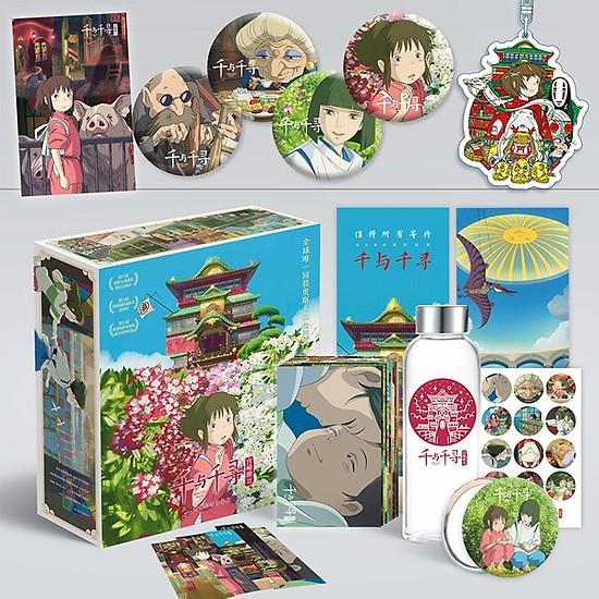 Hộp quà Vùng Đất Linh Hồn-Spirited Away hộp lớn có bookmark postcard huy hiệu ảnh dán ảnh thẻ poster giftbox anime