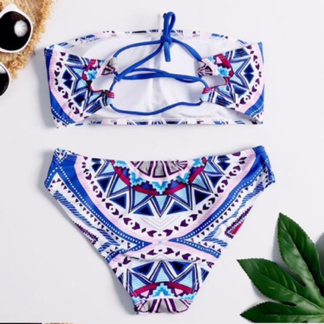 [HCM]Bikini 2 mảnh xanh thổ cẩm