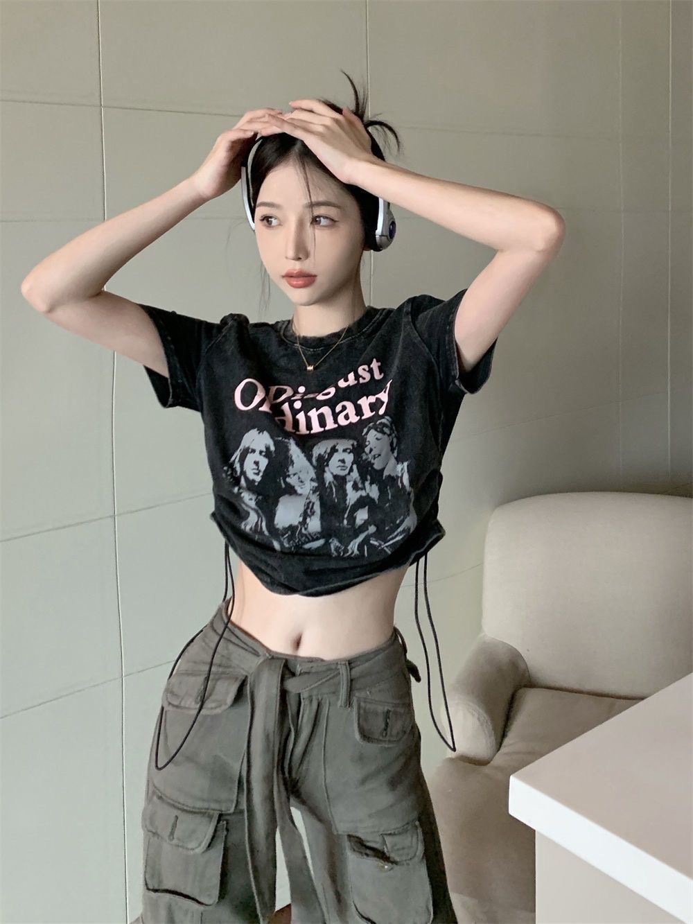 Áo Thun Croptop Kiểu Dây Rút Siêu Chất ORDInary 2023