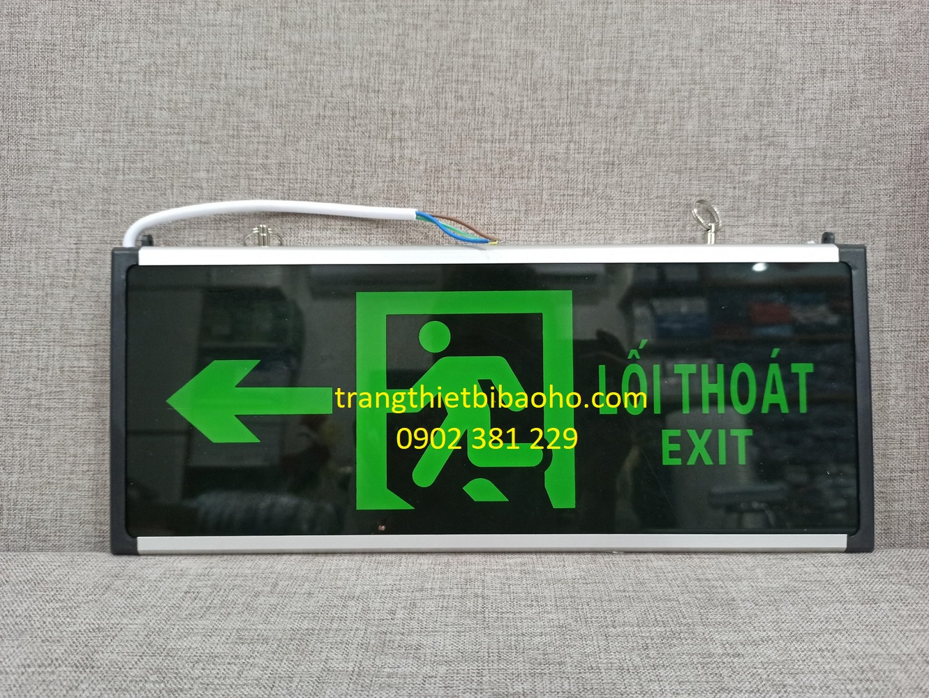 Bảng đèn chỉ dẫn exit dùng điện thoát hiểm 2 mặt