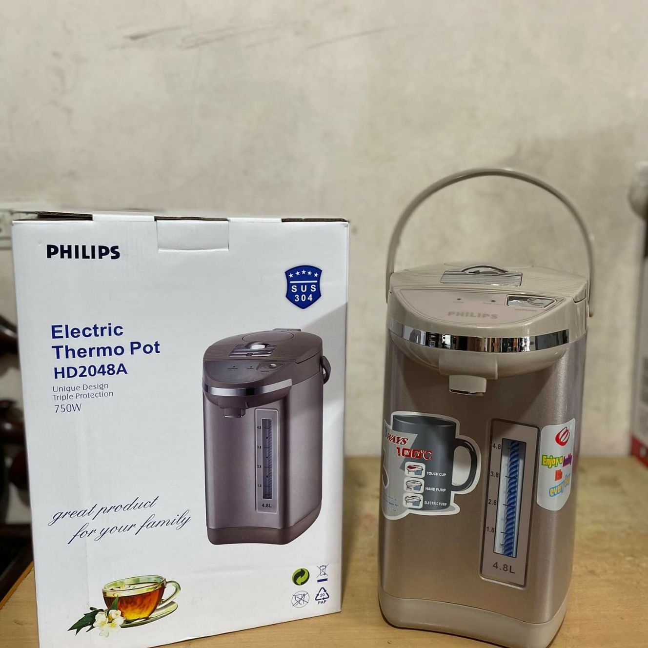 BÌNH THỦY ĐIỆN PHILIPS -HD2048A 4,8L