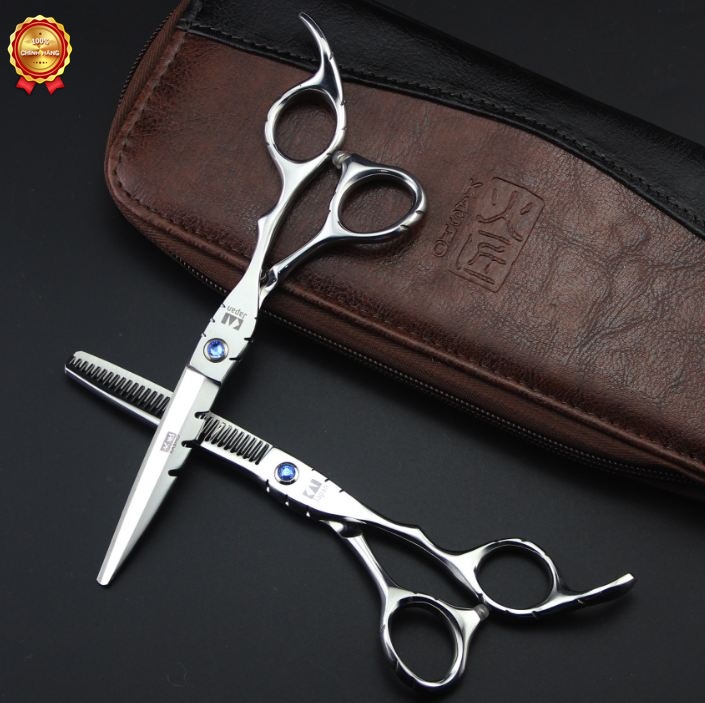 Bộ kéo cắt tóc Kasho HA 02 trắng (Tặng bao da và chỉnh kéo khi mua 2 cây )