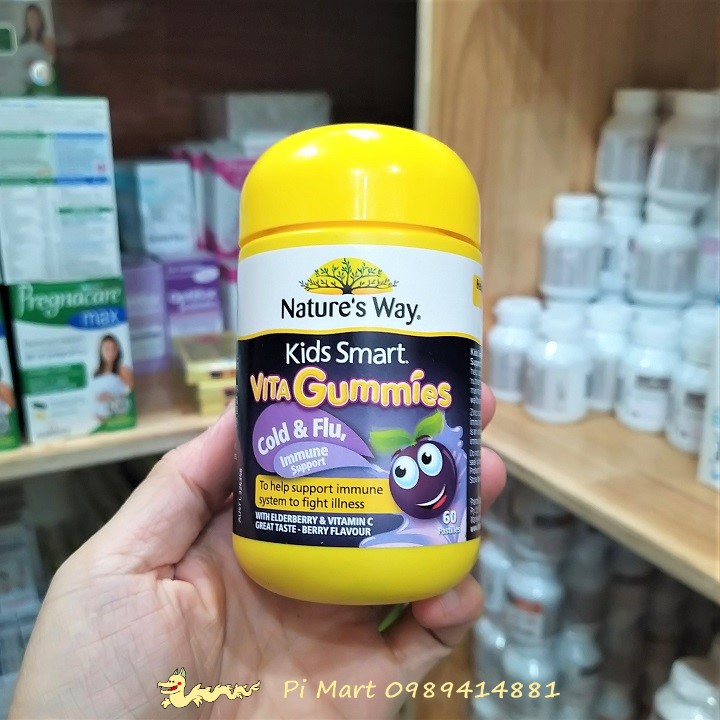 Kẹo gum Nature's Way Kids Smart Vita Gummies Cold & Flu cho bé 60v