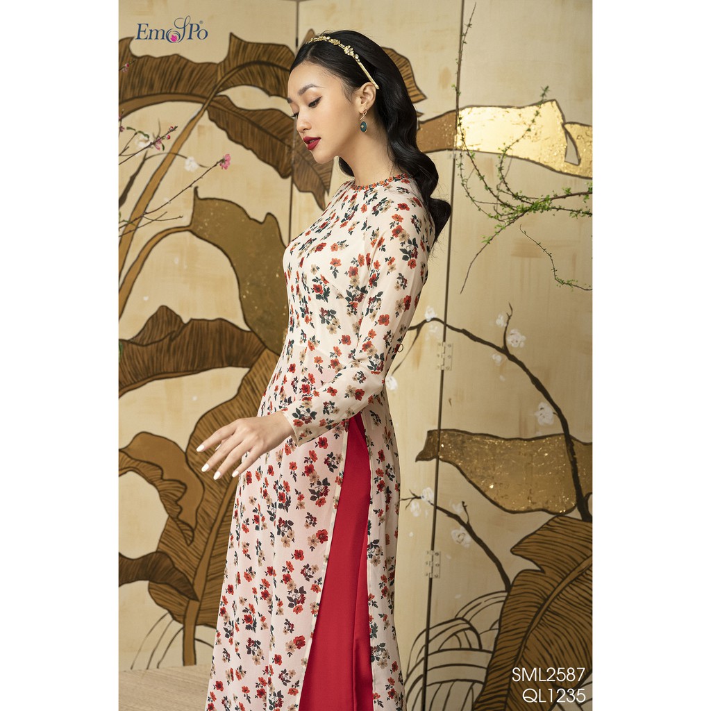 Áo Dài Cách Tân Cổ Tròn Emspo Sml2587