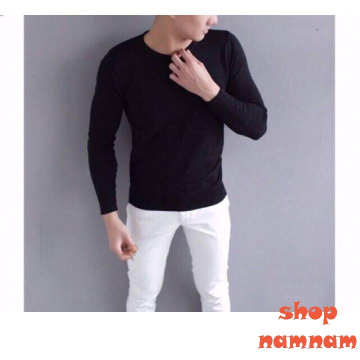 Áo len nam trơn màu xanh than