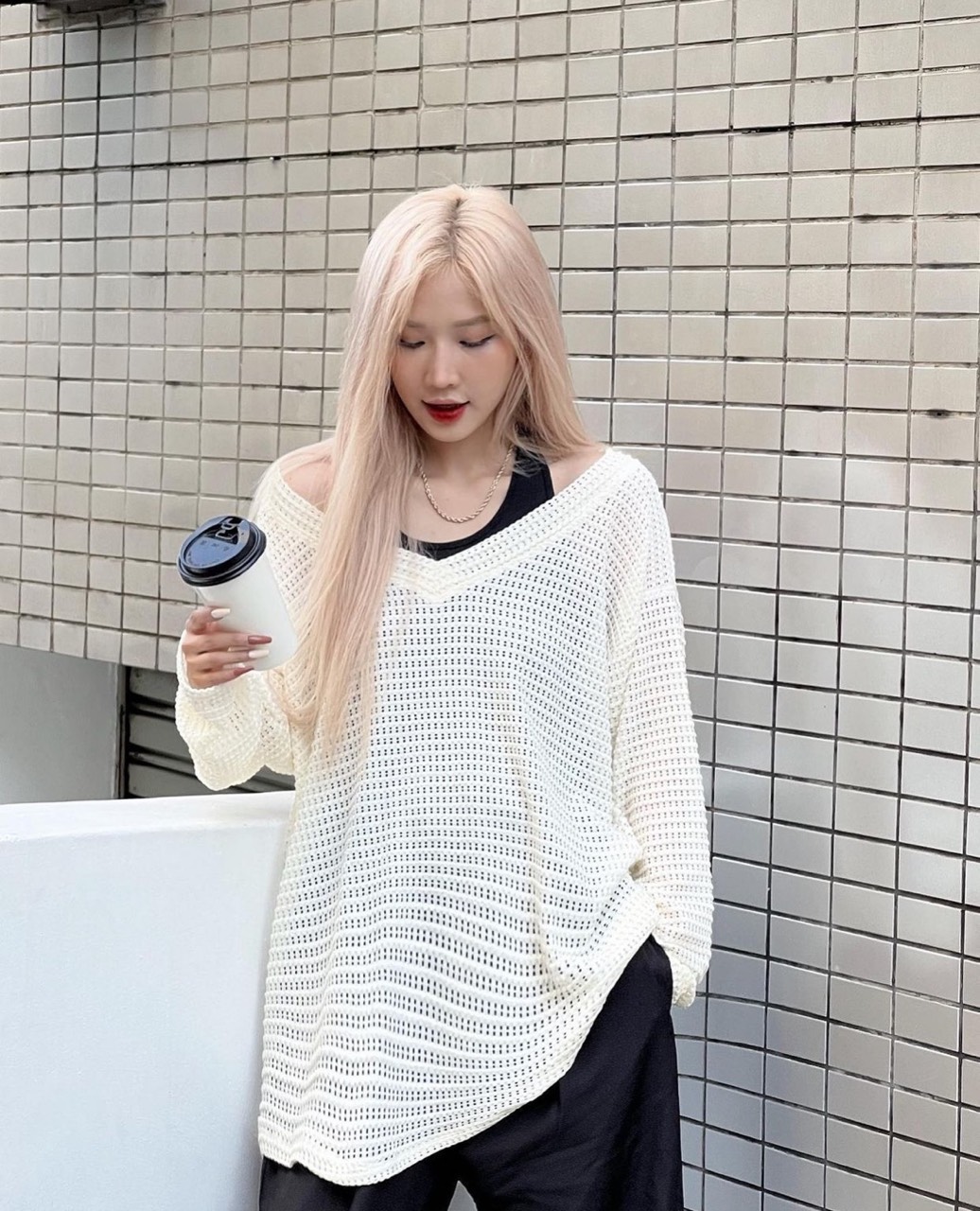 Set áo yếm kèm áo lưới cổ tim oversize cá tính