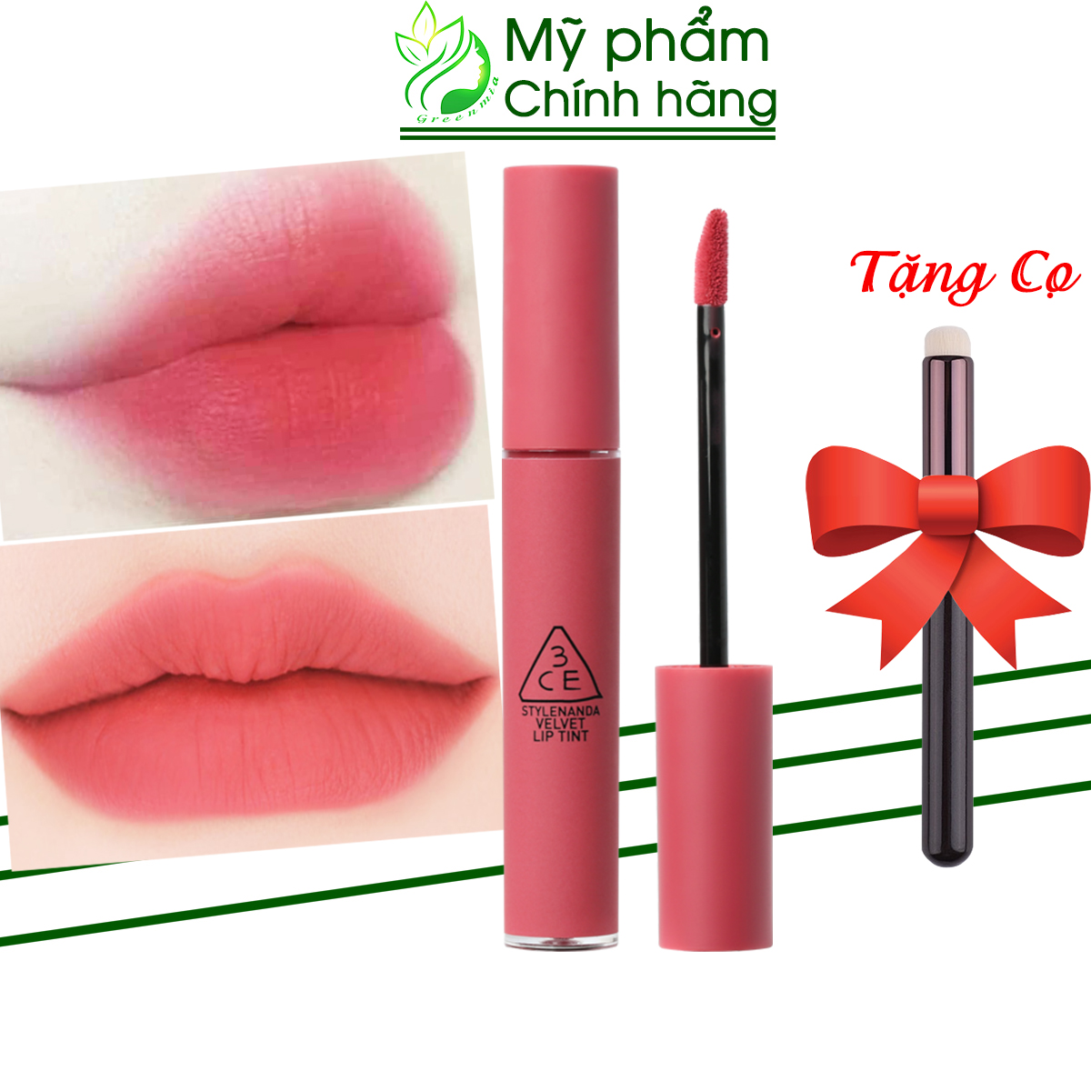 Son 3ce velvet lip tint pink break – màu hồng đào bền màu lâu trôi chính hãng check hidden tag