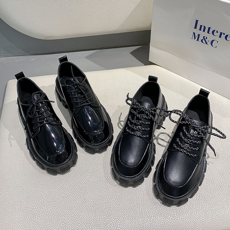 Giày Oxford nữ ulzzang đế cao mũi tròn đế 5cm