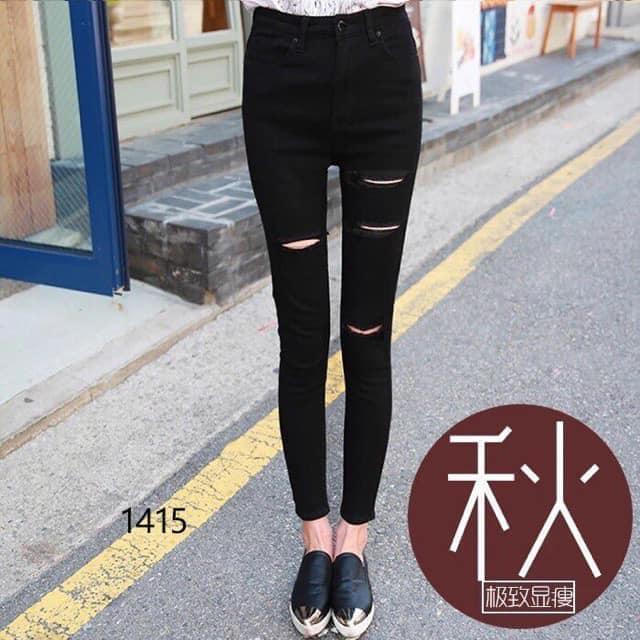 (ẢNH THẬT) QUẦN THÔ KAKI RÁCH CO DÃN 4 CHIỀU