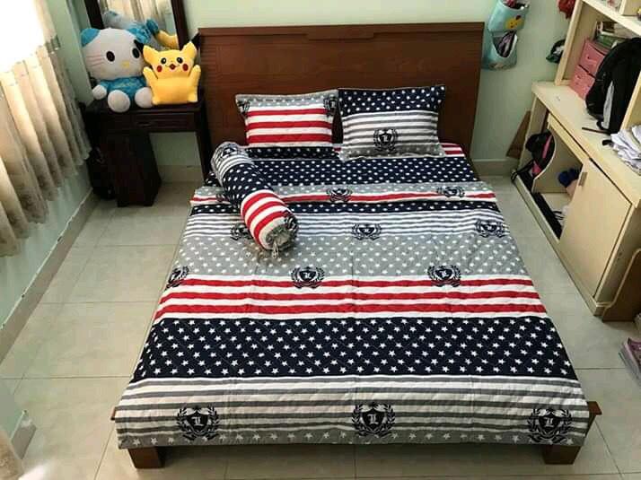 BỘ CHĂN RA POLY 5 MÓN - NGUYÊN SET ( 1 Drap + 2 Vỏ Gối Nằm + 1 Chăn Hè + 1 Vỏ Gối Ôm )