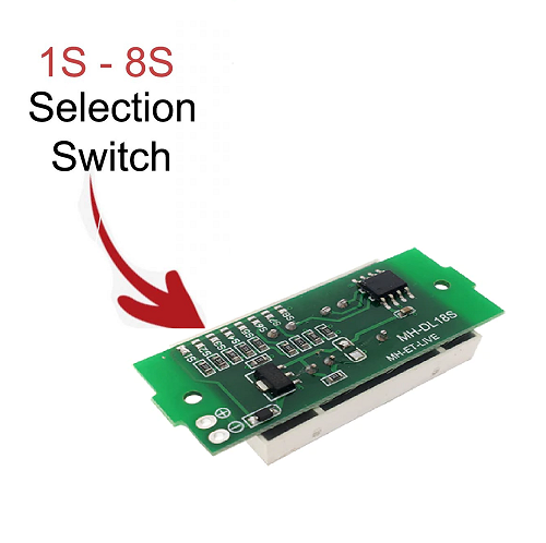 Mạch báo dung lượng pin 18650 1S-8S (Xanh lá)