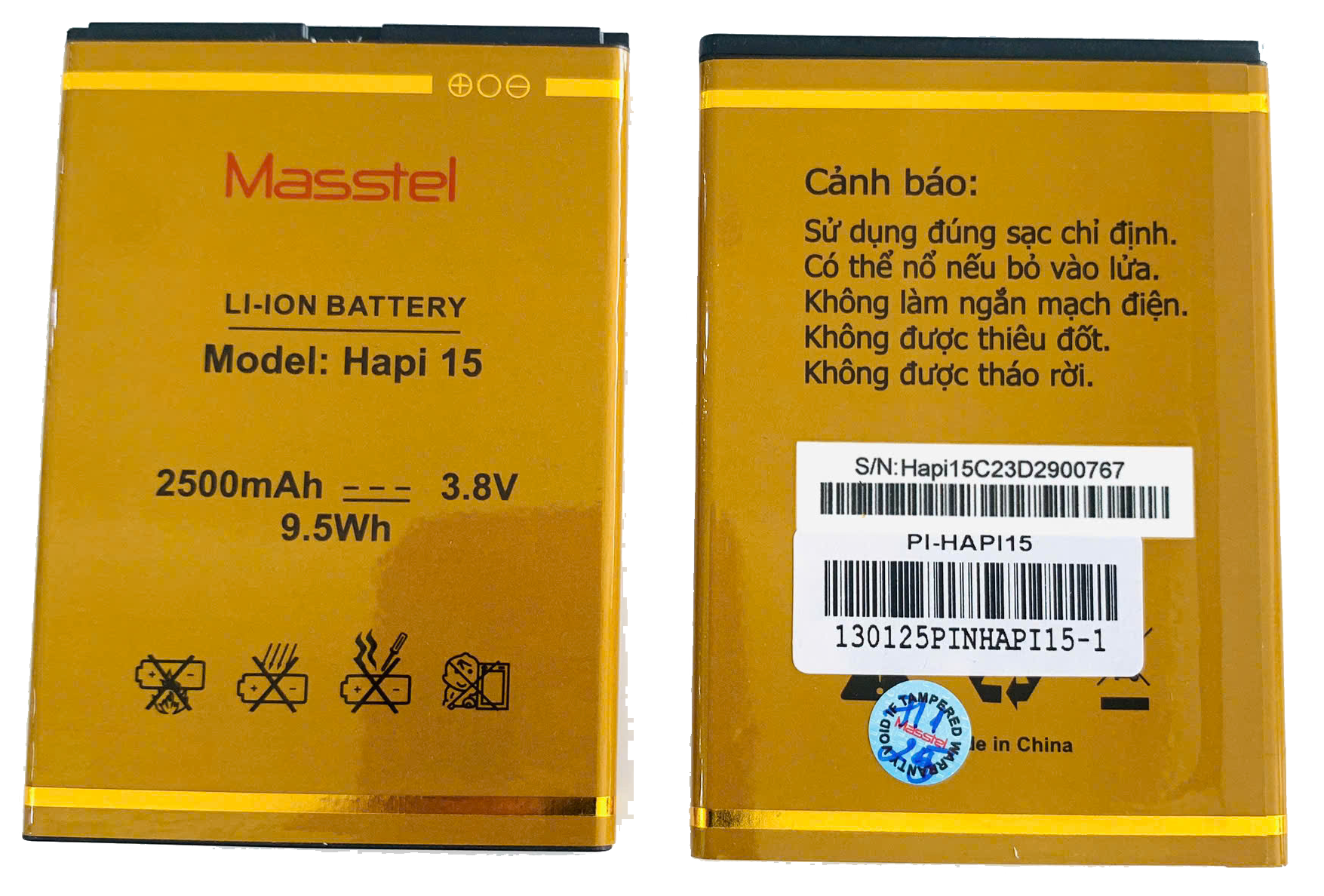 Pin Masstel Hapi 15 Chính Hãng Mới 100%