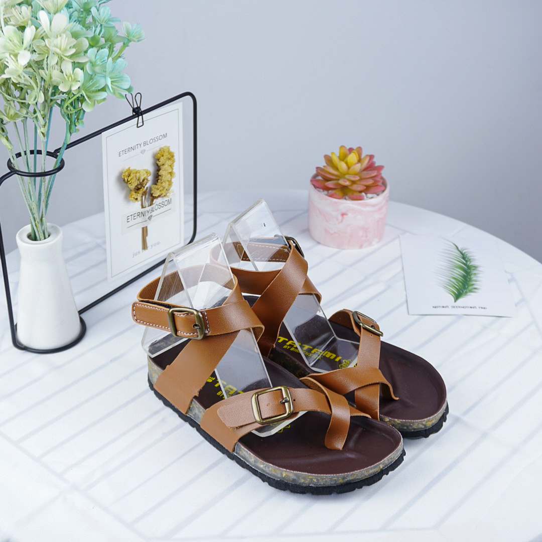 Giày sandal xỏ ngón nữ đế trấu quai quấn cổ cao mang đi học,đi chơi-kèm quà tặng
