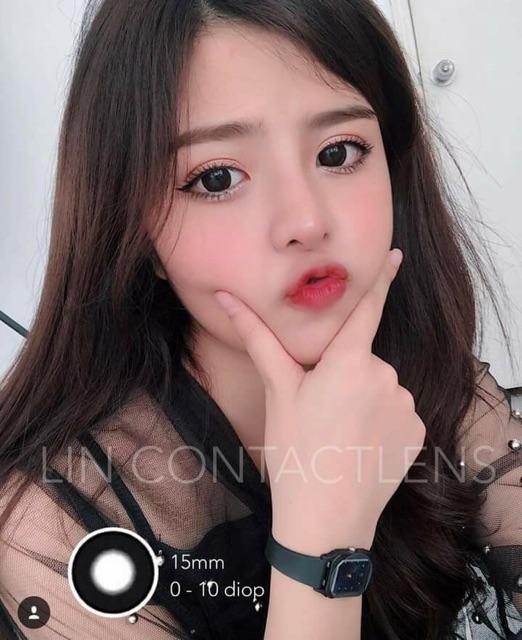 Contact Lens Đen Giản Ít -  Sử Dụng 1 Năm Tặng Kèm Khay Đựng