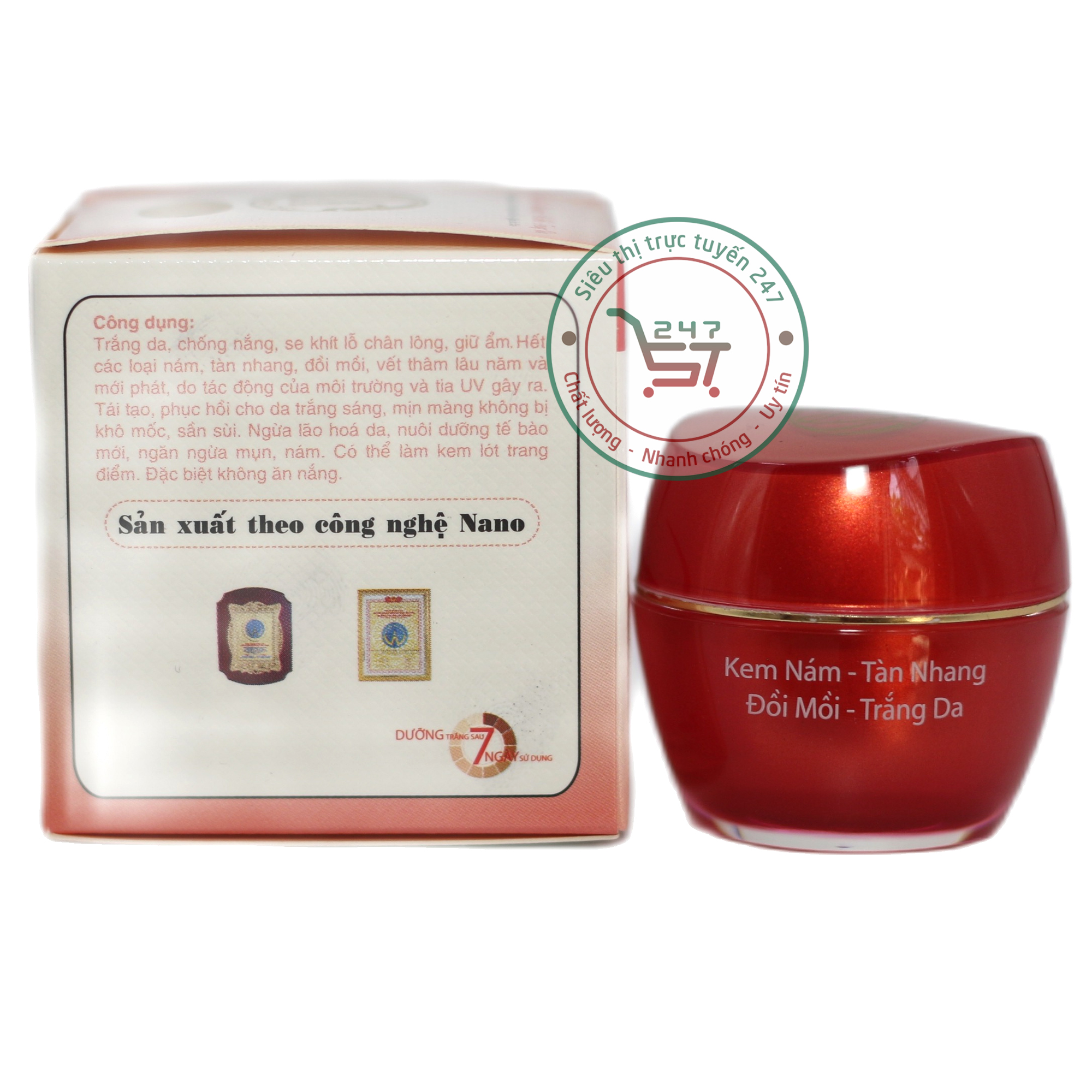 Kem Nám Tàn nhang Trắng da Chống nắng Đồi mồi Se khít lỗ chân lông Nhau thai cừu Collagen SON 10g 20g 30g (Đỏ)