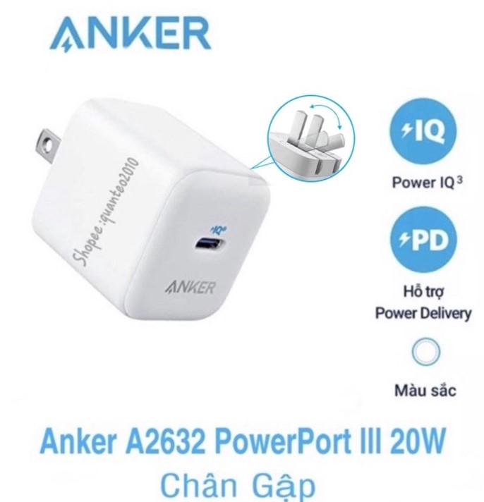 Cóc Sạc Nhanh 20W Anker A2632, 2149