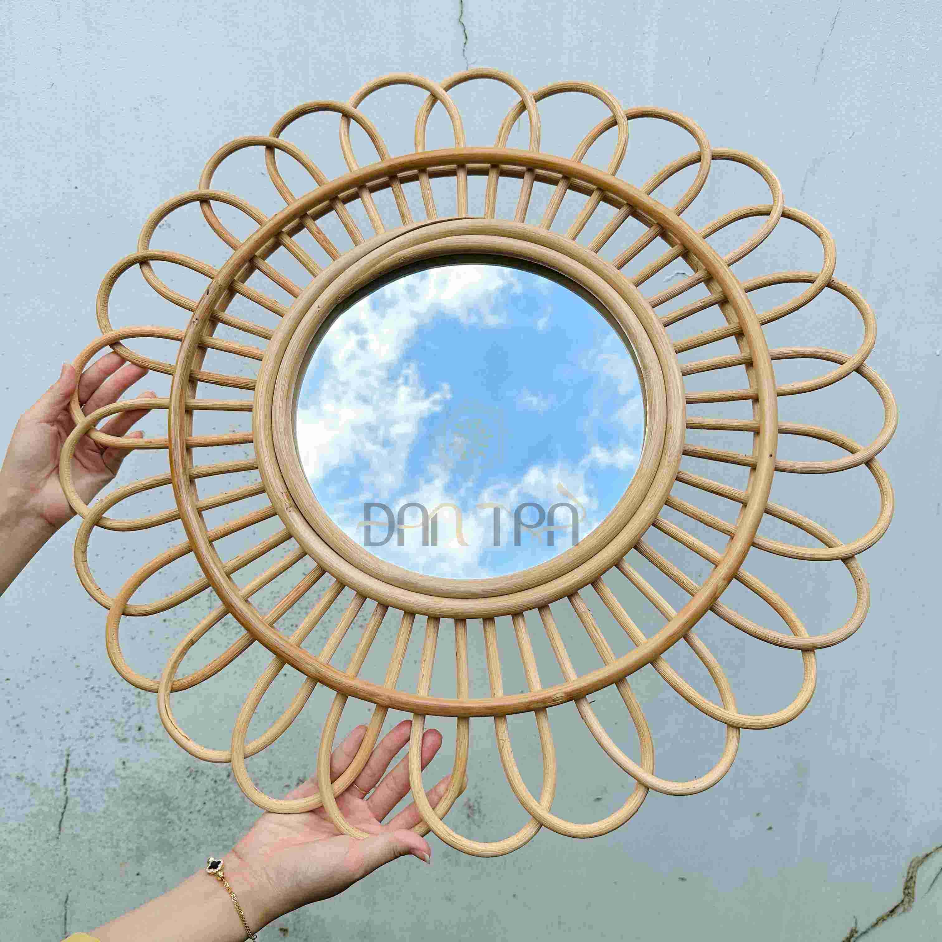 Gương Mây Cánh Hoa Đủ Mẫu ĐAN TRÀ - Decor Mây Tre Đan