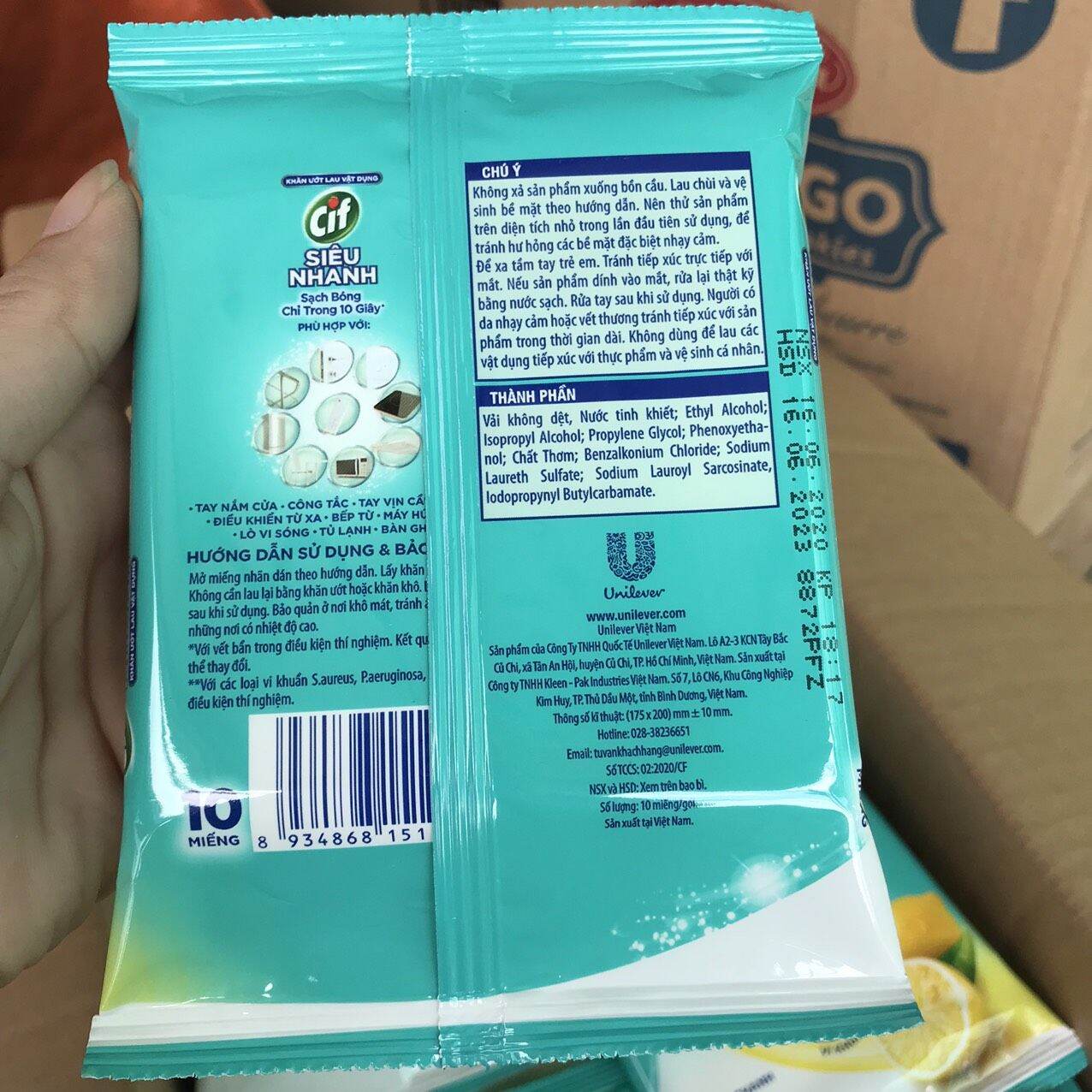 Combo 10 gói khăn ướt đa năng Cif 10 miếng