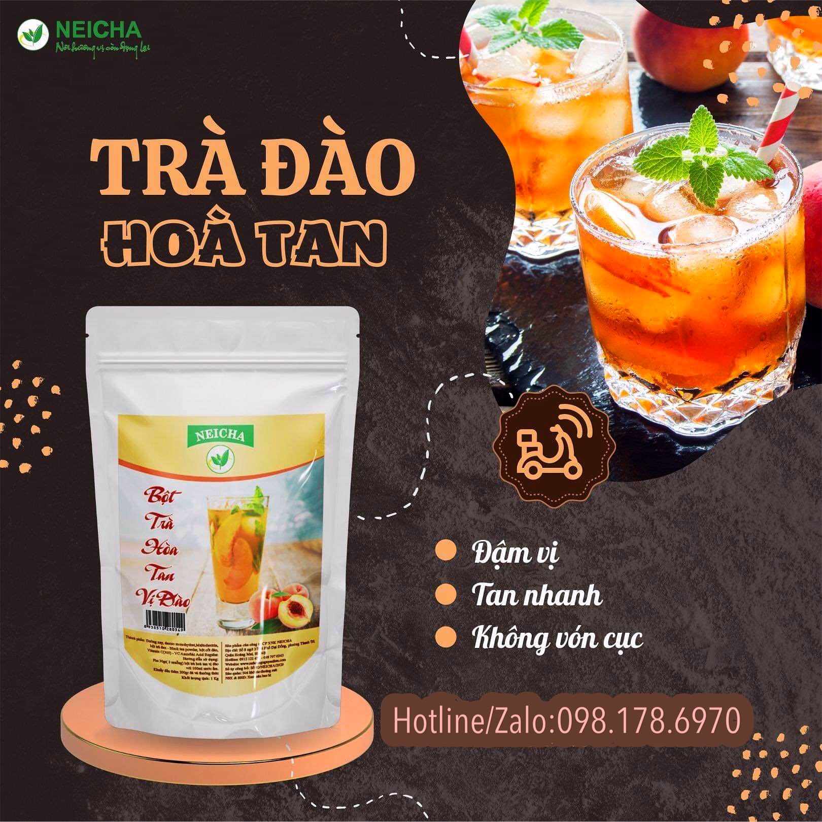 (Gói 1kg)Trà Đào Hòa Tan. PHA SẴN SIÊU NHANH, thơm ngon đúng vị.