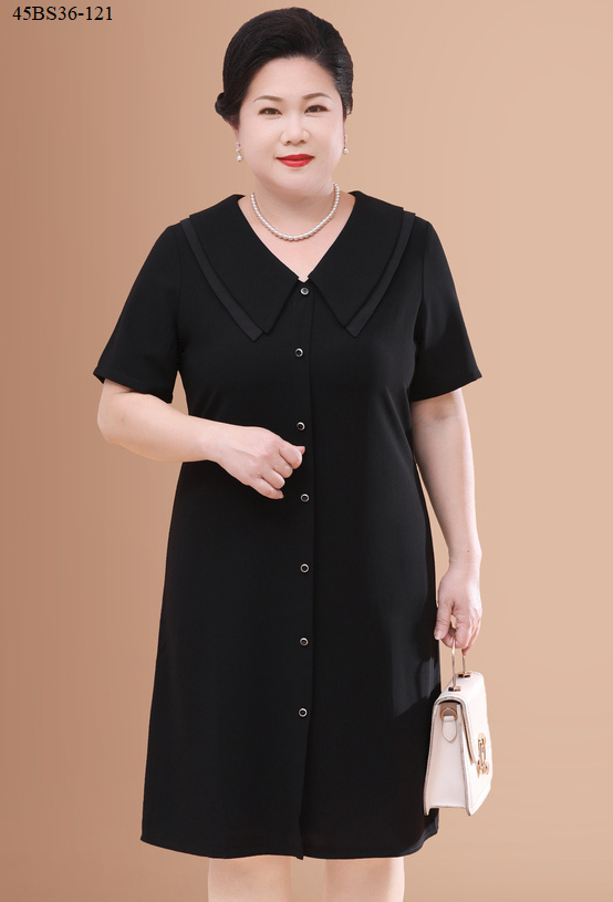 Đầm trung niên cổ bẻ bigsize
