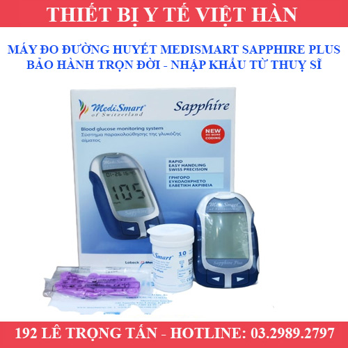 Máy đo đường huyết medismart sapphire plus - que thử đường huyết medismart sapphire plus