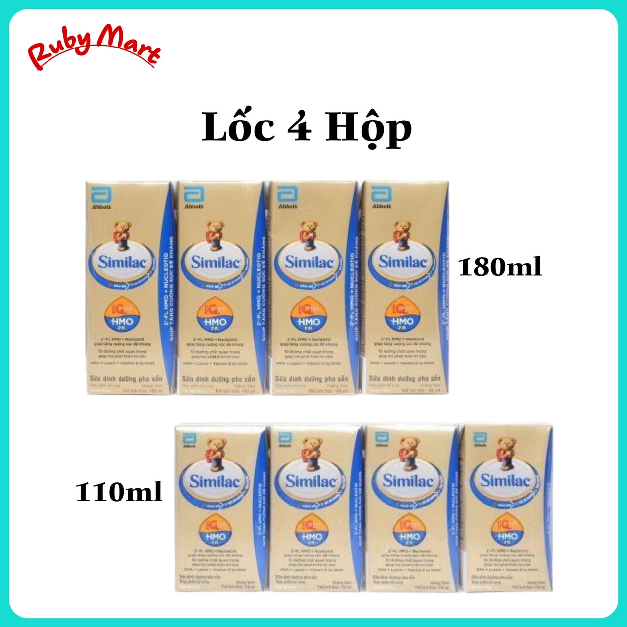 Lốc 4 Hộp Sữa Pha Sẵn Similac IQ 180ml / 110ml