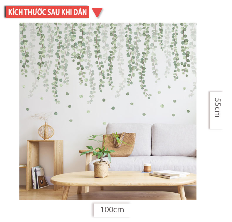 Sticker Giấy Dán Tường Decal Dán tường Mẫu Hoa Lá Cực Xinh ZH012