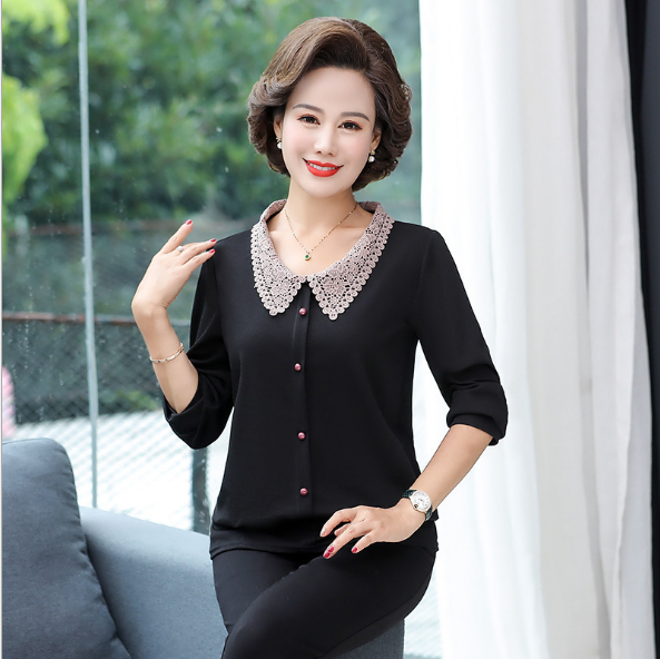 ÁO TRUNG NIÊN NỮ CỔ REN CAO CẤP