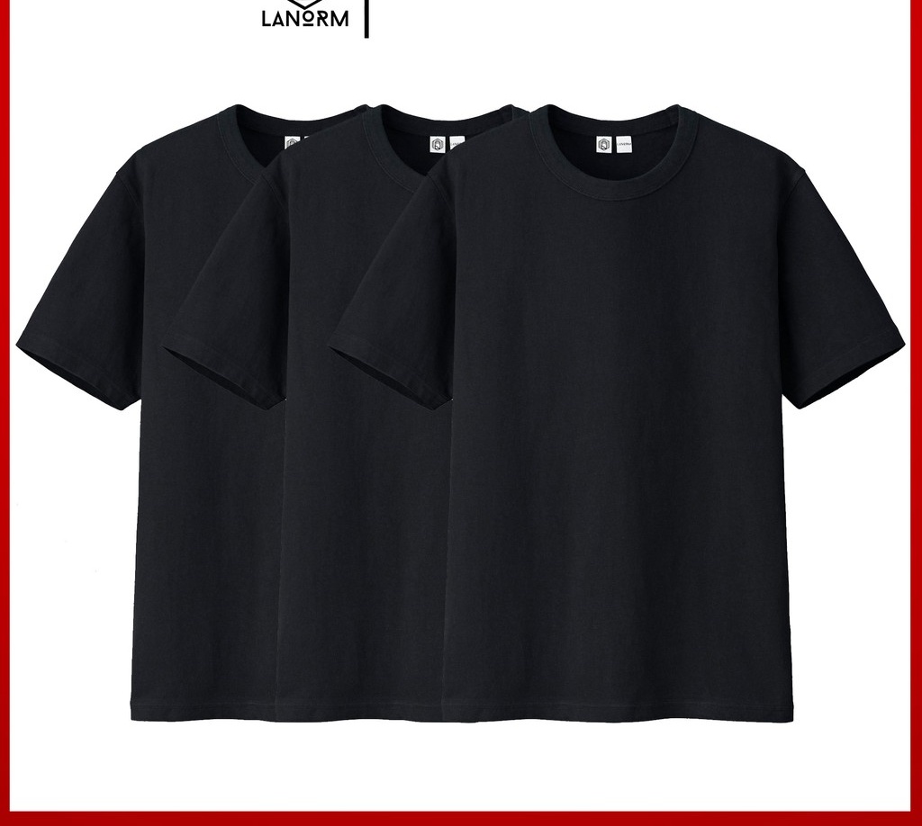 💎COMBO TIẾT KIỆM💎 COMBO 3 Áo thun NAM NỮ Unisex LANORM Basic Tee phông trơn oversize