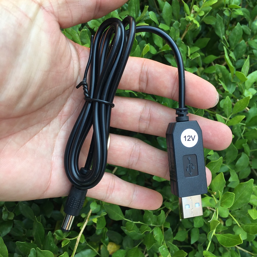 Cáp chuyển đổi điện USB 5V sang 12V (dùng cho Camera, bộ phát Wifi - mất điện vẫn có Wifi)