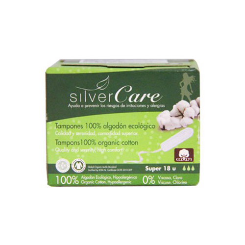 TAMPON HỮU CƠ 3 GIỌT SILVERCARE SUPER 18 MIẾNG 18 MIẾNG/GÓI