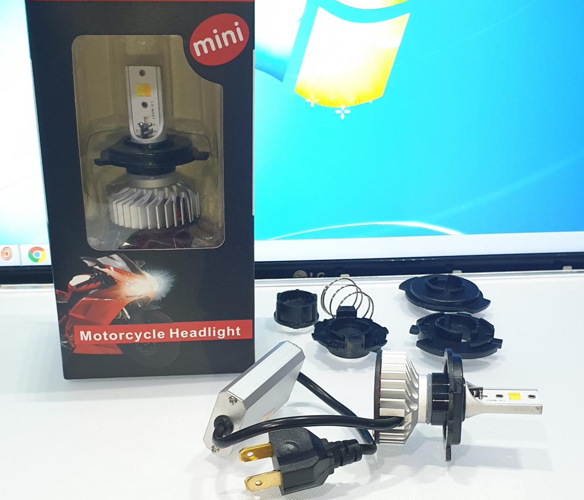 Đèn xe máy đèn pha Led H4 40W siêu sáng có quạt tản nhiệt hàng cao cấp Đèn led đa năng cho xe máy mẫu mới bán chạy