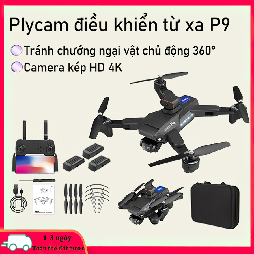 Drone camera 4k mini Máy Bay Flycam P9 Pro Max fIycam trang bị camera kép4k,Cảm Biến Tránh Vật Cản - Lai Cam Điều Khiển Từ Xa,Chất lượng hình ảnh siêu rõ ràng.
