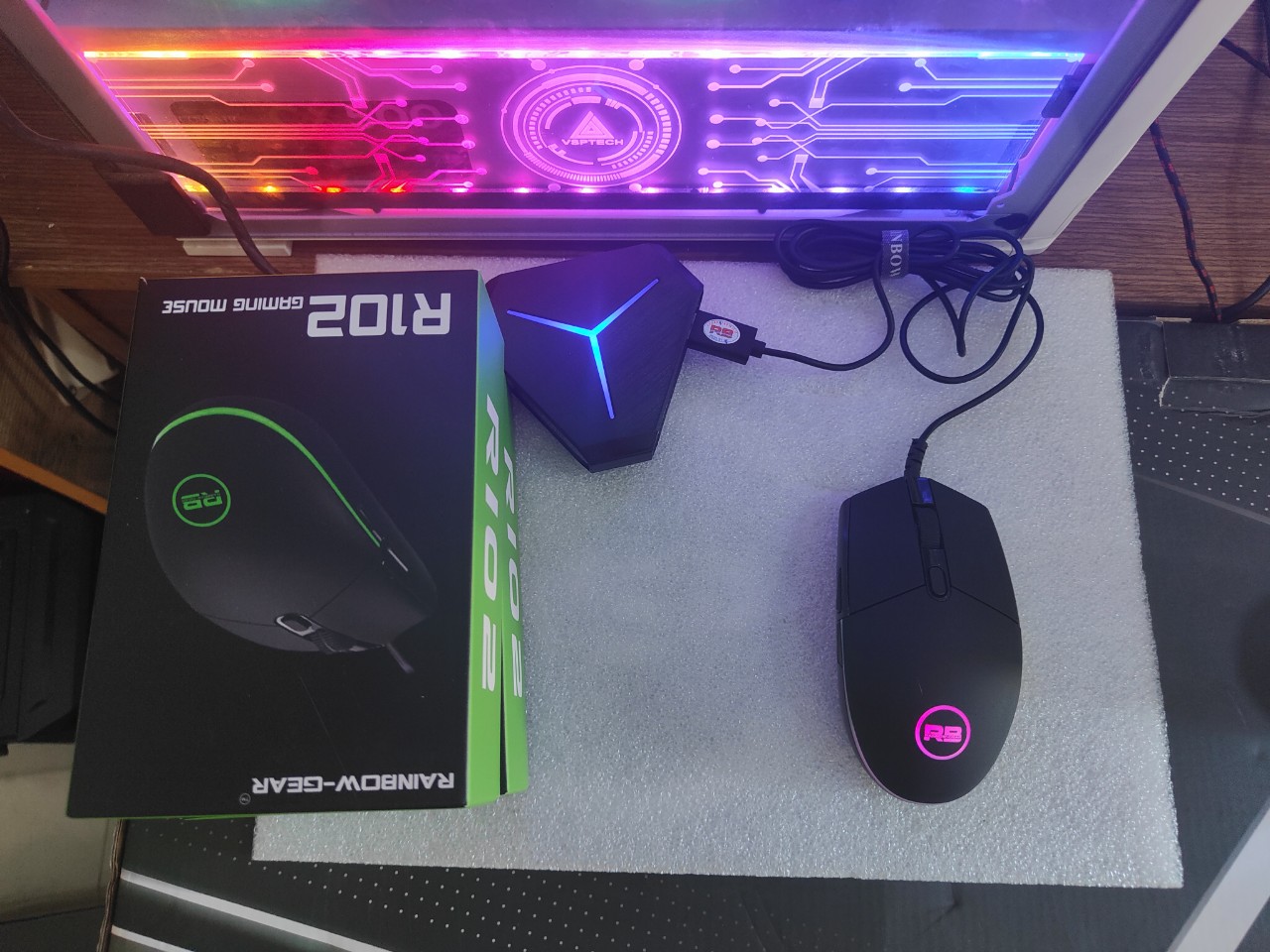 Gaming Gear - Mouse Gaming RAINBOW R102 (  RGB AUTO) Quang Học 3200DPI