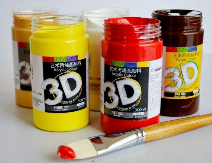 Màu vẽ Acrylic, 3D/5D, 300ml, nhiều màu