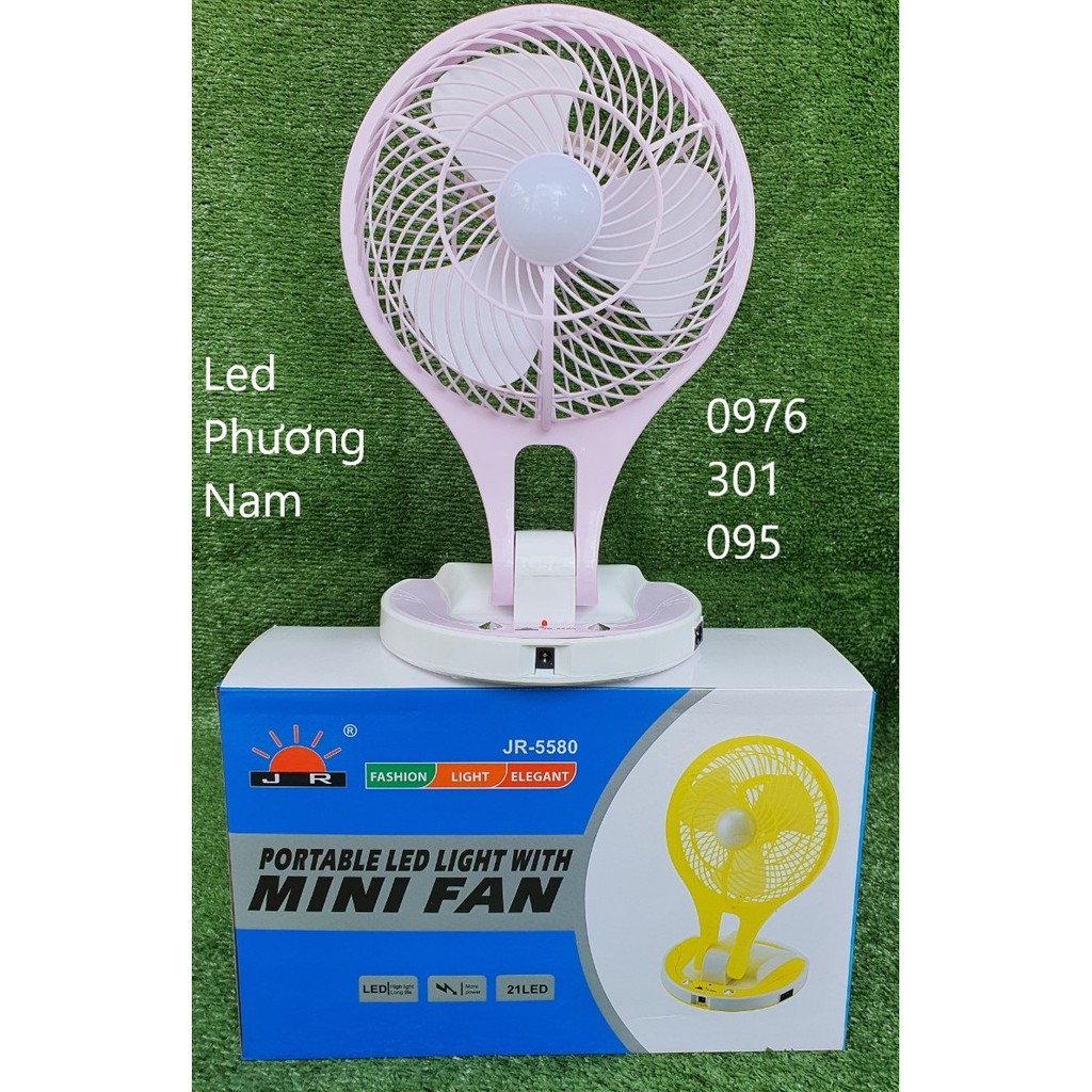 {Gía Hủy Diệt}  QUẠT SẠC ĐỂ BÀN CÓ ĐÈN LED JR 2018