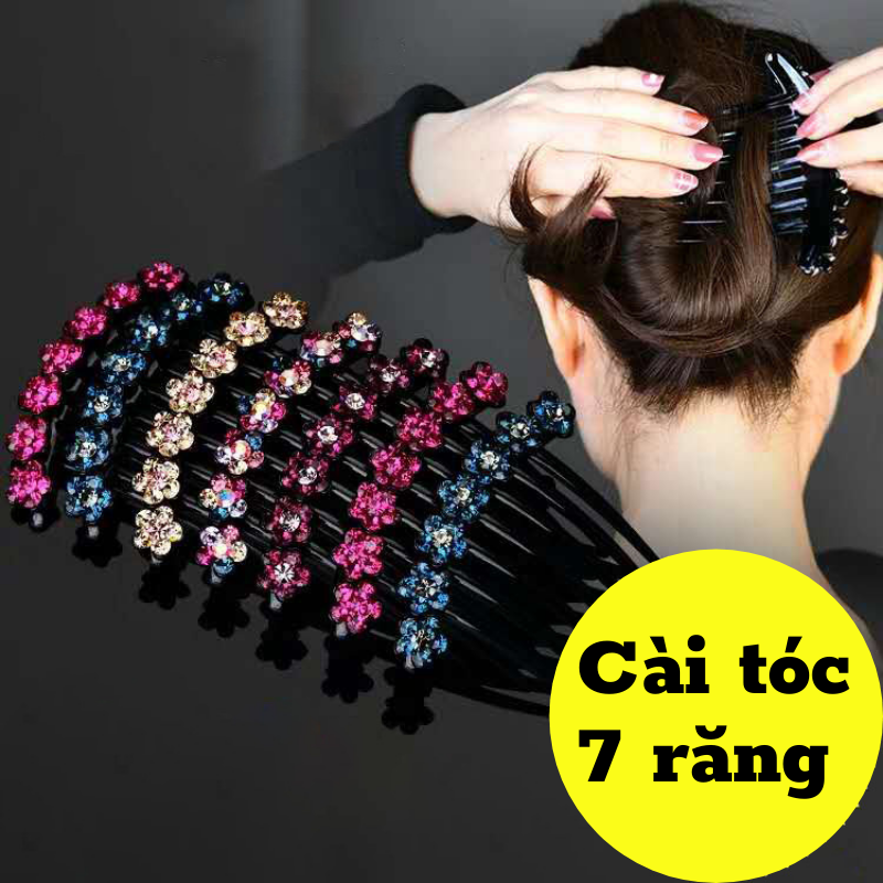 [phần 2] 1 cài tóc nữ 7 răng hình Bông Hoa xinh lấp lánh