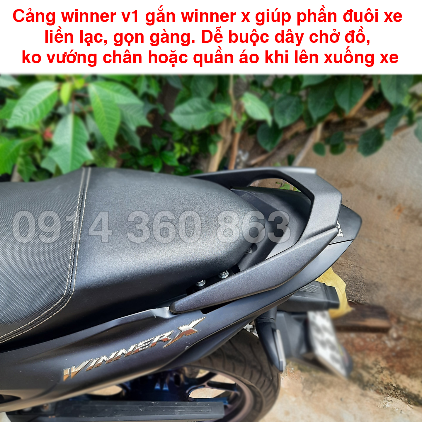 Cảng sau Winner V1 (tay dắt) gắn Winner X (Mài sẵn, Kèm pát gắn)