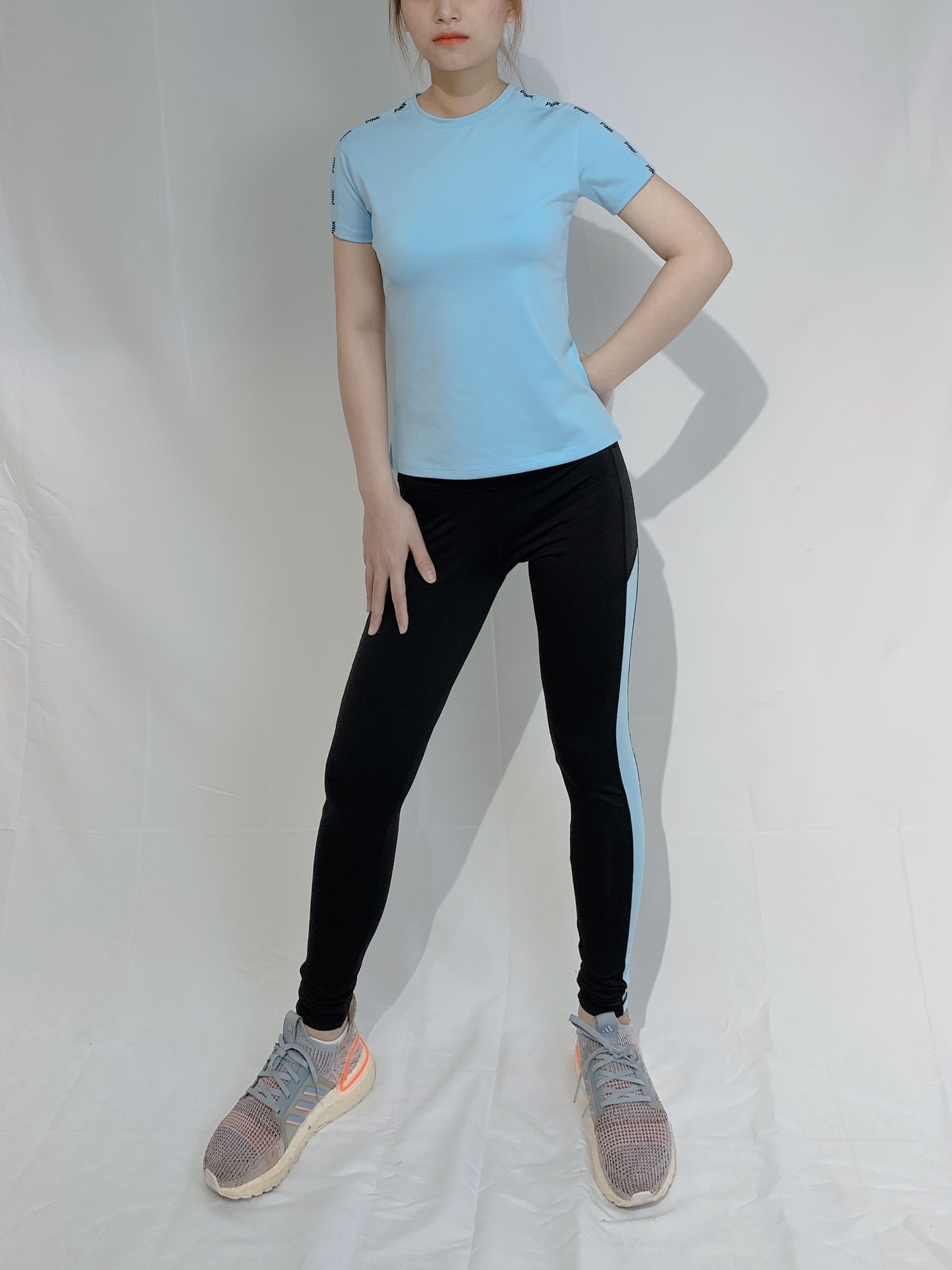 [Hình Thật] Set Dài Tập Gym Phủ Bụng Pink Phối Lưới Thun Cực Mịn Đẹp