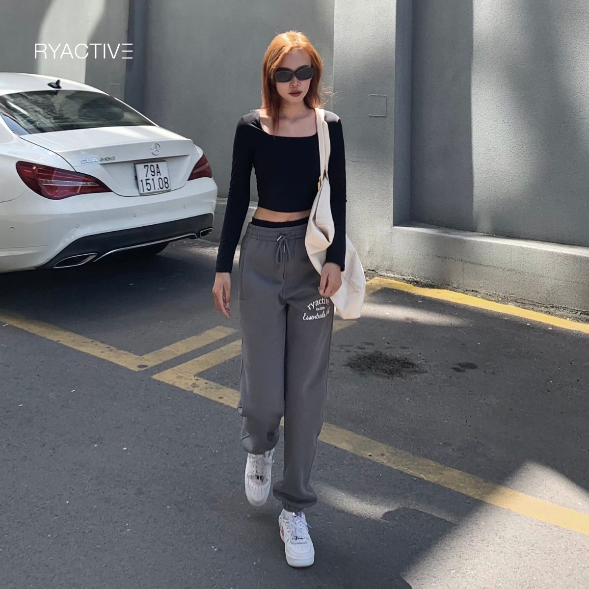 Quần jogger thể thao RYACTIVE - OVERSIZE JOGGER Dark grey