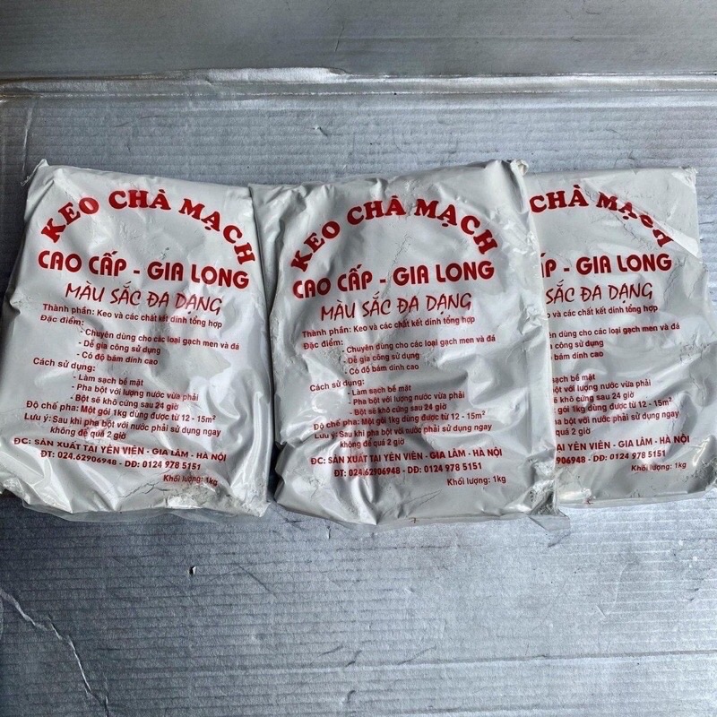 - Keo chà mạch Gia Long, Xi măng trắng quy cách 1kg