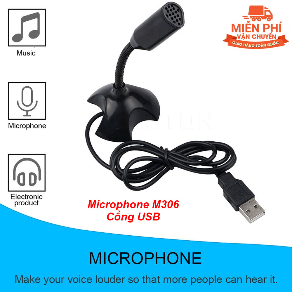Micro Mini M306  Cho Máy Tính PC, Laptop Cổng USB Công Nghệ Lọc Tiếng Ồn Cao Cấp