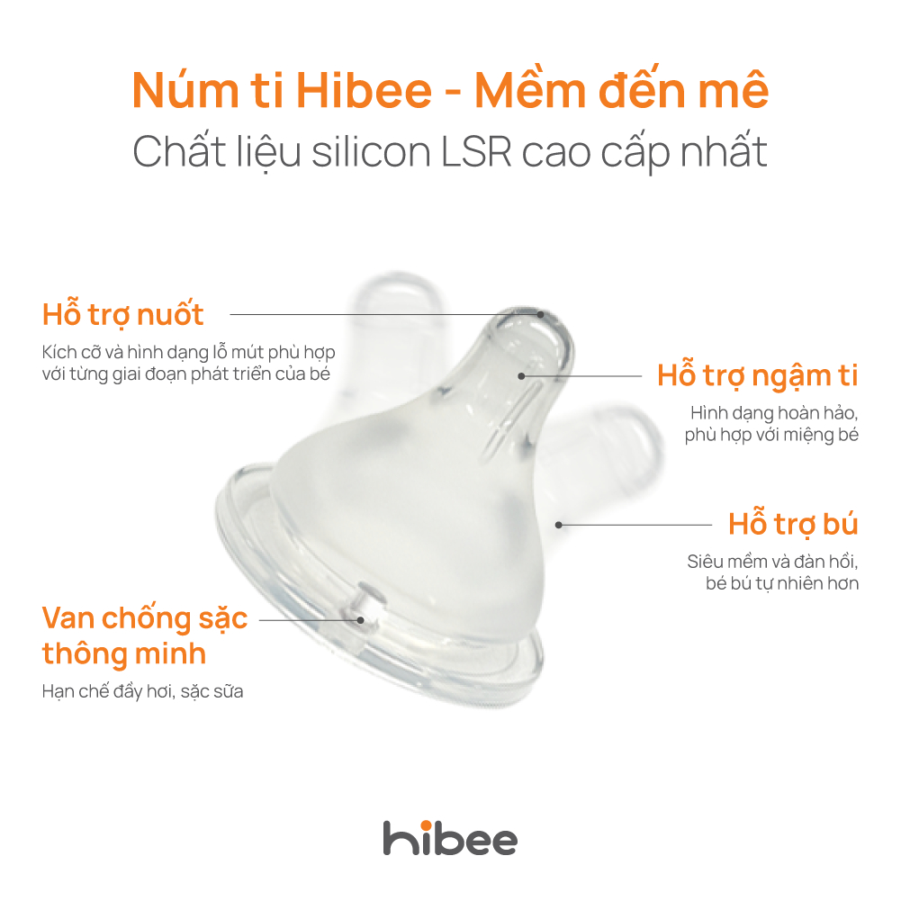 Bình sữa hibee 8 van 2022 dung tích 170/270ml - hàn quốc