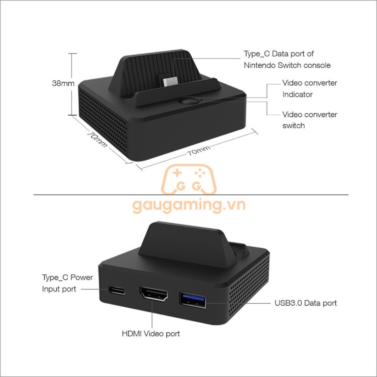 Mini Dock cho Nintendo Switch chính hãng DOBE