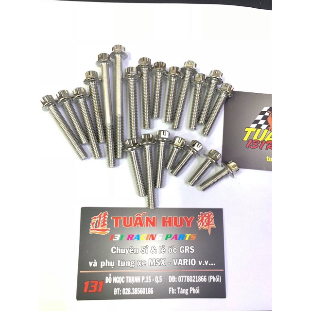 [HCM]Ốc lốc máy Salaya chuẩn Inox 304  ốc lốc salaya gắn xe Honda Yamaha Suzuki