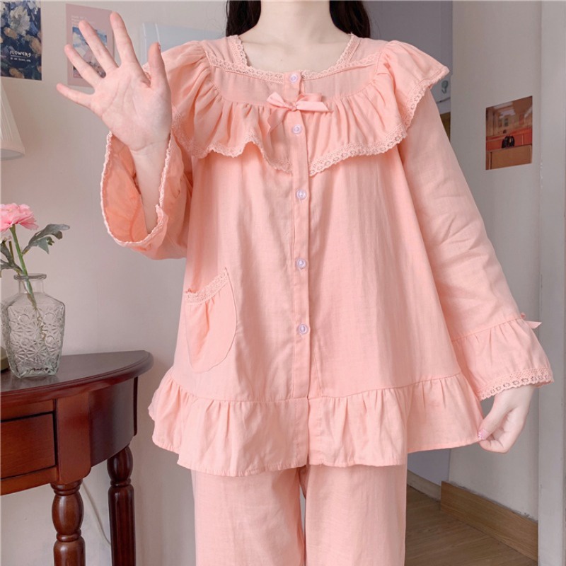 Set bộ cổ vuông phối ren tay loe tiểu thư